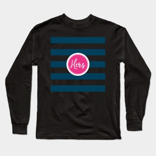 Hers Navy Stripe Pattern Long Sleeve T-Shirt